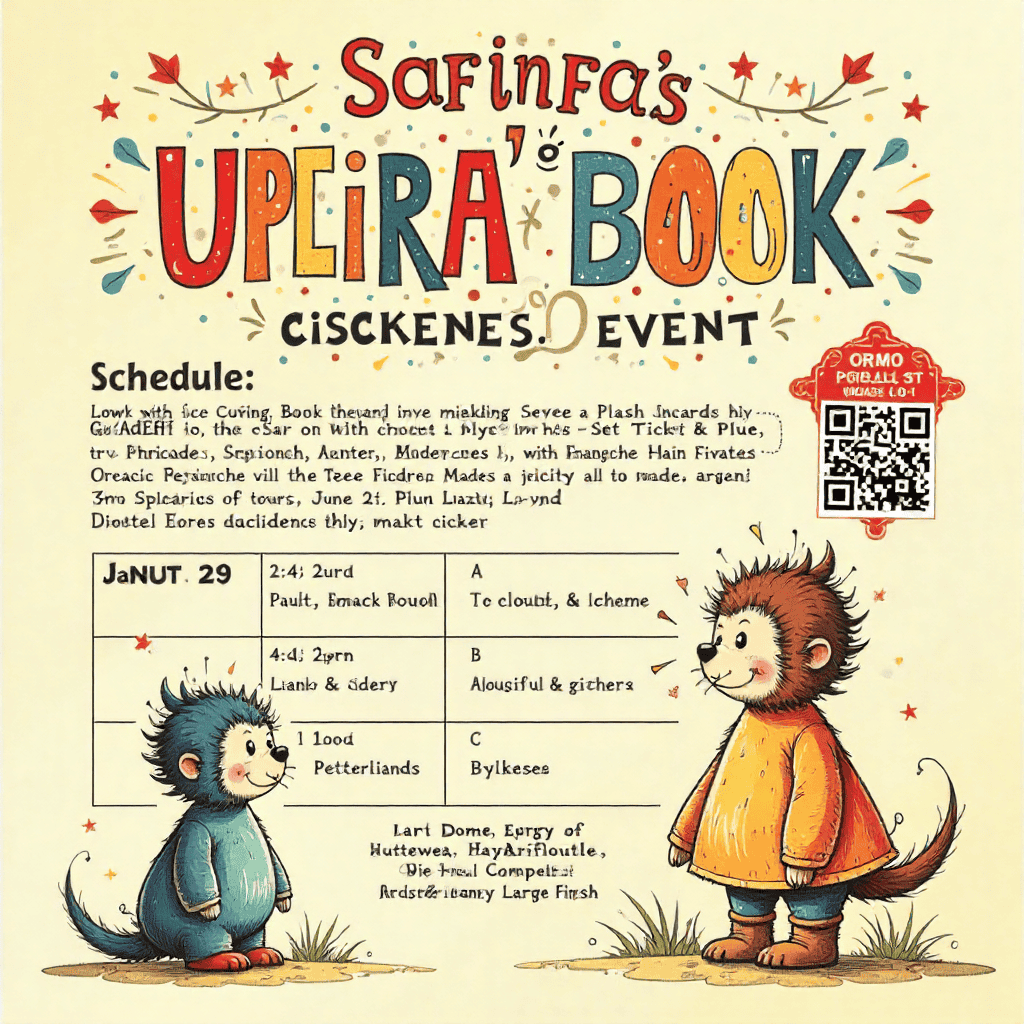 Event flyer design with bold yellow banner elements